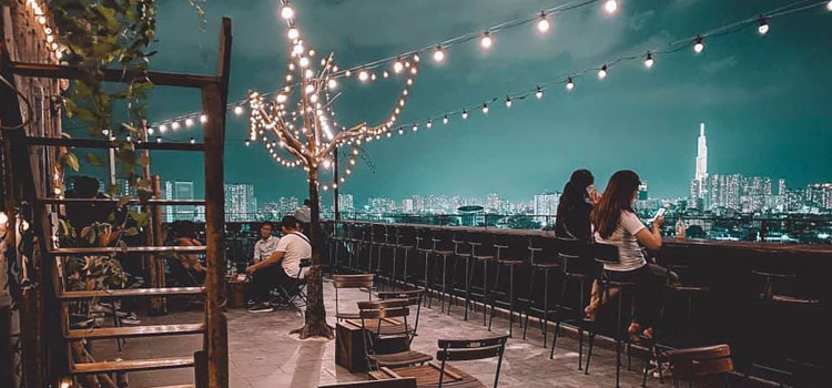 Rooftop cafe in Ho Chi Minh City